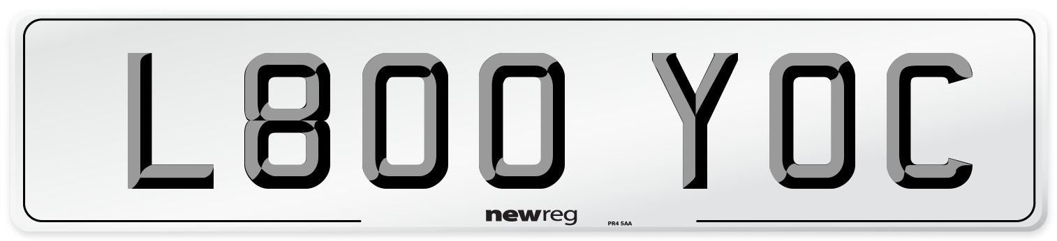 L800 YOC Number Plate from New Reg